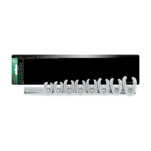 Toptul 8 Pcs / 3/8 Inch Sq. Drive (6 PT) Flare Nut Crowfoot Wrench Set, GBAR0801