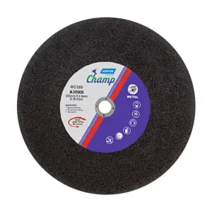 Norton Champ 355 x 2.8 x 25.4 mm Black Single Net Chopsaw Wheel (Pack Of 25 Pcs), RC355