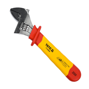 Yato 200 mm / 8 inch Injection Insulated Adjustable Wrench (VDE), YT-20940
