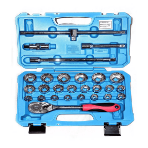 Taparia 27 Pcs 1/2 Inch Sq. Drive BiHexagonal Socket Set (12PT), BMS 14MXL