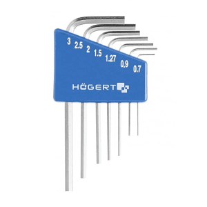 Hogert 7 Pcs (0.71 mm - 3 mm) Precision Hex Keys Set, HT1W800