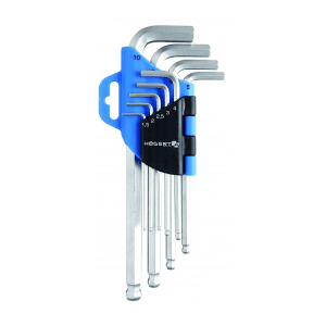 Hogert 9 Pcs (1.50 mm - 10 mm) Ball-End Hex Keys Set, HT1W804