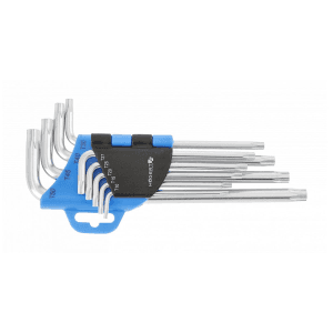 Hogert 9 Pcs (T10 - T50) Tamper Torx Long Hex Keys Set, HT1W809