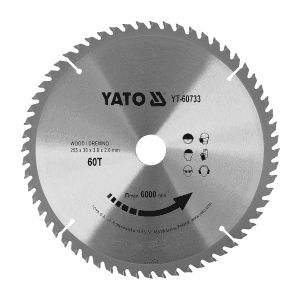 Yato 10 inch / 255 mm TCT Circular Saw Blade For Wood (60 Teeth), YT-60733
