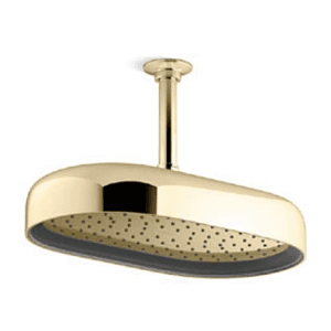 Kohler Statement 353 mm Single Function Oblong Rain Head With Katalyst Technology In French Gold Finish, K-26294IN-AF