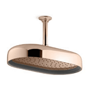 Kohler Statement 353 mm Single Function Oblong Rain Head With Katalyst Technology In Rose Gold Finish, K-26294IN-RGD