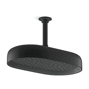 Kohler Statement 353 mm Single Function Oblong Rain Head With Katalyst Technology In Matte Black Finish, K-26294IN-BL
