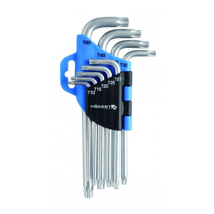 Hogert 9 Pcs (T10 - T50) Universal Torx Keys Set, HT1W814