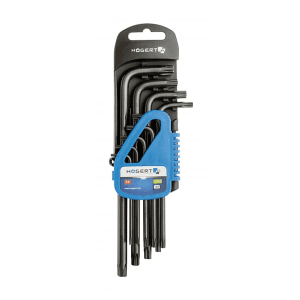 Hogert 9 Pcs (T10 - T50) Torx Keys Set, HT1W816