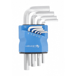 Hogert 9 Pcs (1.5 mm - 10 mm) Precision Short Hexagonal Keys Set, HT1W820