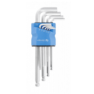 Hogert 9 Pcs (1.5 mm - 10 mm) Precision Ball-End Long hex Keys Set, HT1W825