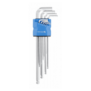 Hogert 9 Pcs (1.5 mm - 10 mm) Precision Ball-End Extra Long hex Keys Set, HT1W826