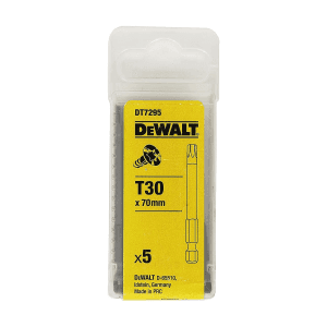 Dewalt T30 x 70 mm Length Torx High Quality Screwdriving Bits (Pack of 5 Pcs), DT7295-QZ