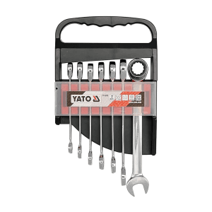 Yato 10 - 19 mm / 7 Pcs Combination Ratchet Wrench Set, YT-0208