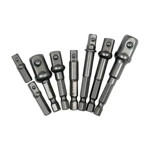 Yato 8 Pcs Hex Socket Adapter Set (1/4, 3/8, 1/2 Inch Sq. Drive), YT-04639