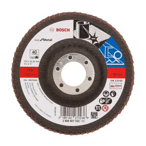 Bosch 115 mm / 40 Grit X571 Flap Disc (Pack Of 10 Pcs), 2 608 607 322
