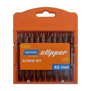 Norton Clipper PH2 & SL6 / 65 mm Double Ended Phillips Screwdriver Bits Set (Pack of 10 Pcs), CPSB2