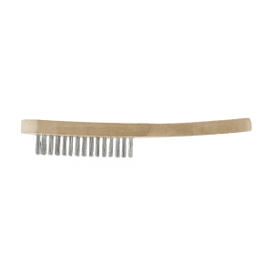 Hogert 4 Rows Stainless Steel Wire Brush with Wooden Handle, HT3B624