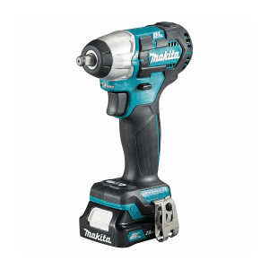 Makita 12Vmax CXT BL 9.5 mm (3/8") Cordless Impact Wrench with Charger & 2 Pcs 2.0Ah Batteries, TW160DSAE