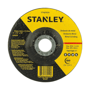Stanley 125 x 6 x 22.23 mm Metal Grinding Wheel, STA4502A-IN