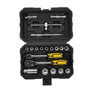 Stanley 20 Pcs 3/8 Inch Sq. Drive Socket Set with Ratchet Handle, STMT79056