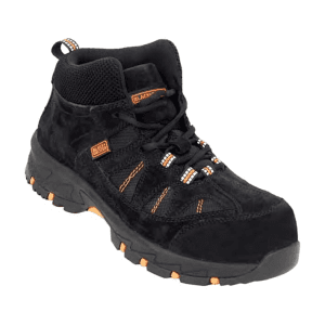 Black+Decker High Ankle Suede Leather Safety Shoe - Composite Toe (Black), BXWB0165IN