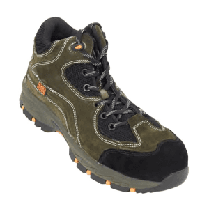 Black+Decker High Ankle DIN Suede Leather Safety Shoe - Composite Toe (Grey), BXWB0168IN