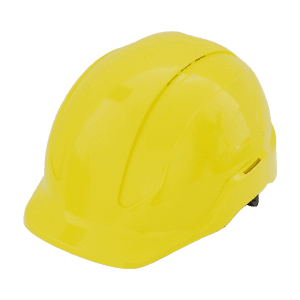 Black+Decker ABS Industrial Safety Helmet With Plastic Suspension & Ratchet Type Adjustment With Ventilation Holes & Black Chin Strap (Yellow), BXHP0222IN
