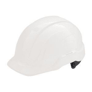 Black+Decker ABS Industrial Safety Helmet With Plastic Suspension & Ratchet Type Adjustment Without Ventilation Holes (White), BXHP0223IN