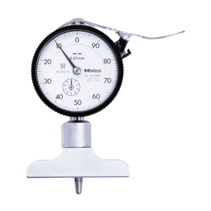 Mitutoyo 0 - 200 mm Dial Depth Gauge with Ball Point Contact Element (63.5 mm Base), 7211A