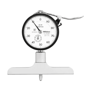 Mitutoyo 0 - 200 mm Dial Depth Gauge with Ball Point Contact Element (101.6 mm Base), 7212A