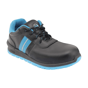 Hillson Dual Density TFP Sole Synthetic Leather Swag Safety Shoes - Steel Toe (Black & Blue), Swag-1901