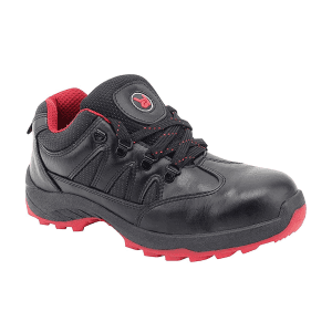 Hillson Dual Density TFP Sole Synthetic Leather Swag Safety Shoes - Steel Toe (Black & Red), Swag-1903