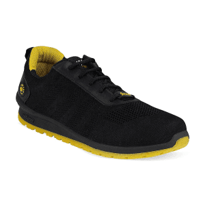 Hillson Dual Density TFP Sole Synthetic Leather Swag Safety Shoes - Steel Toe (Black & Yellow), Swag-1906