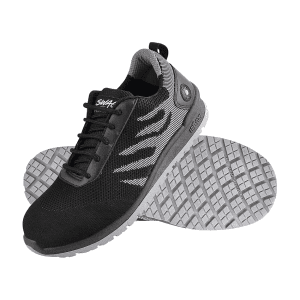 Hillson Dual Density TFP Sole Synthetic Leather Swag Safety Shoes - Steel Toe (Black & Grey), Swag-1907