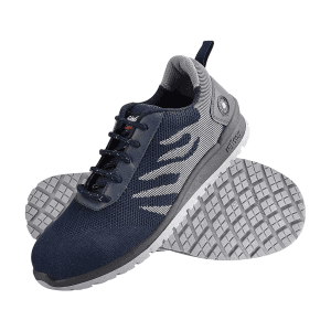 Hillson Dual Density TFP Sole Synthetic Leather Swag Safety Shoes - Steel Toe (Blue & Grey), Swag-1908