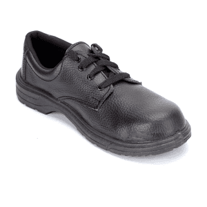 Hillson Low Ankle Single Density PVC Split Leather U4 Safety Shoes - Steel Toe (Black)