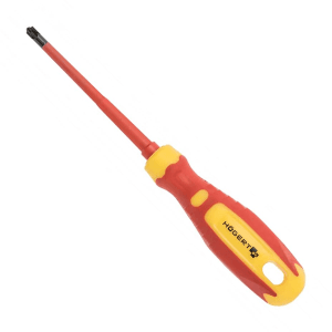 Hogert PZ1 x 100 mm Blade Length Insulated Terminal Pozidrive Screwdriver (VDE), HT1S976