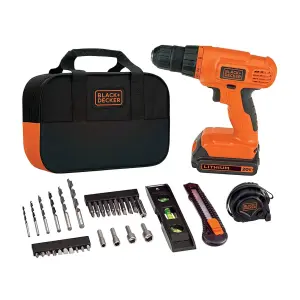 Black+Decker 20V Max Drill & 34 Pcs Home Tool kit, BDCD120VA-IN