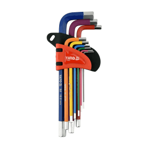 Yato 1.5 mm - 10 mm Long Hex Allen Key Set CRV (9 Pcs), YT-05631
