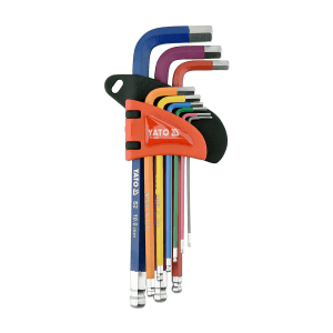 Yato 1.5 mm - 10 mm Long Hex Allen Key Set With Ball Point (9 Pcs), YT-05632