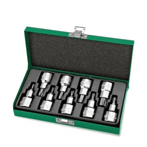 Toptul 9 Pcs 1/2 Inch Sq. Drive Star Bit Socket Set, GAAD0903