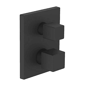 Kohler Autosense 235+ Geometric Thermostatic Recessed Bath & Shower Square Trim In Matte Black Finish, K-20742IN-9FP-BL