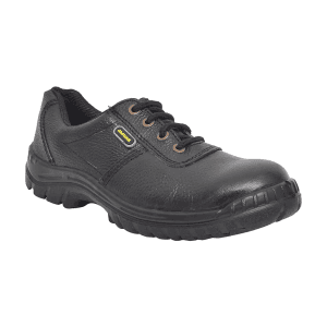 Hillson ISI Marked Single Density Buff Leather Jaguar Safety Shoes - Steel Toe (Black)