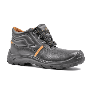 Hillson ISI Marked Single Density Grain Leather Apache Safety Shoes - Steel Toe (Black)