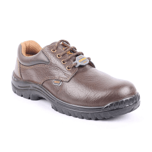 Hillson ISI Marked Single Density Grain Leather Argo Safety Shoes - Steel Toe (Brown & Black)
