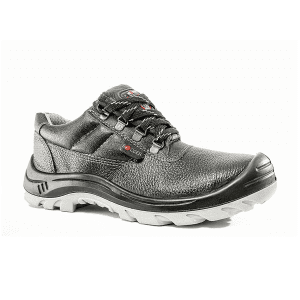 Hillson ISI Marked Double Density Buff Leather Soccer Safety Shoes - Steel Toe (Black)