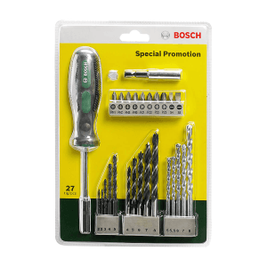 Bosch 27 Pcs Promoline Drill Bit & Screwdriver Bit Set, 2 607 017 201