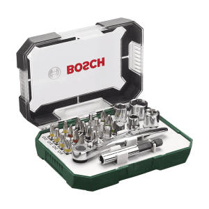 Bosch 26 Pcs Screwdriver Bit And Ratchet Set, 2 607 017 322