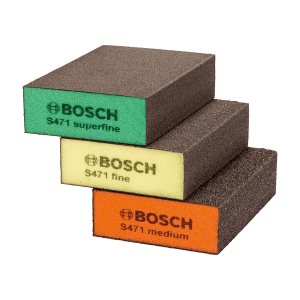 Bosch 3 Pcs Abrasive Sponge Set (Medium, Fine & Superfine), 2 608 621 253